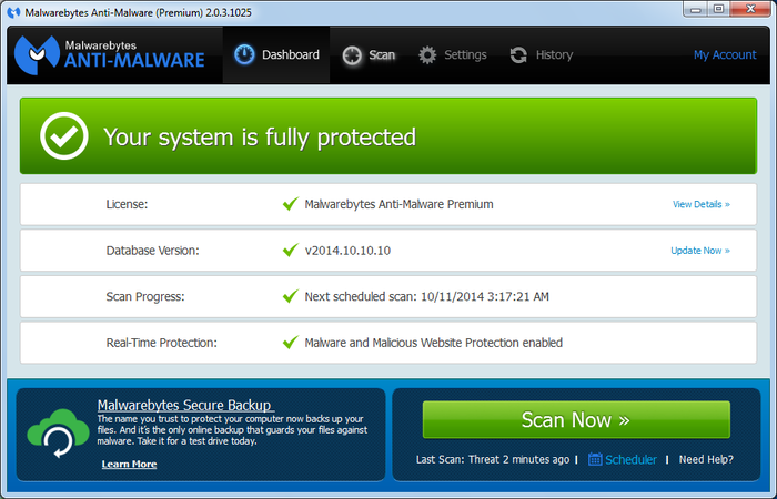 Malwarebytes Anti Malware Pro 12 1