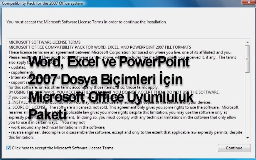 Word, Excel ve PowerPoint 2007 Dosya Biçimleri İçin Microsoft Office Uyumluluk Paketi