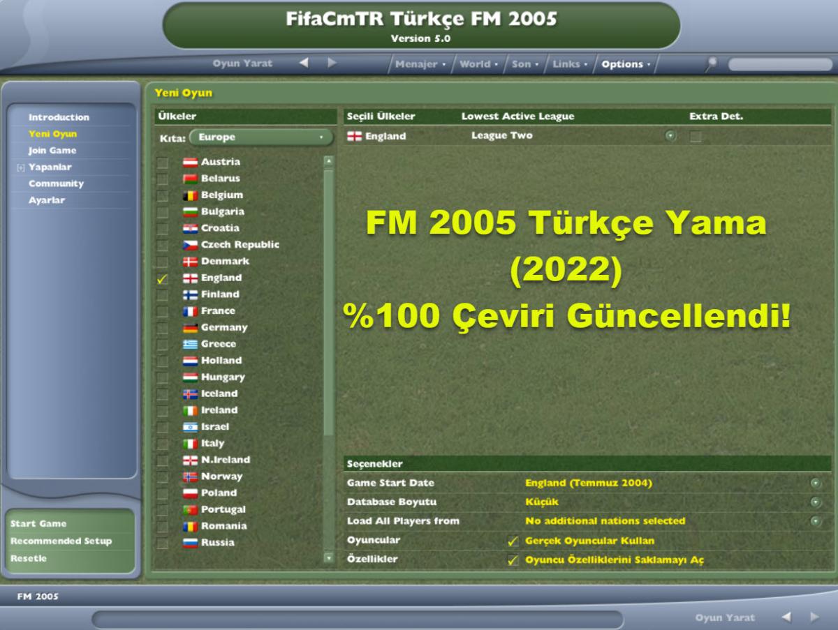 Fm 2005 Turkce Yama 2022 100 Ceviri Yeni 1