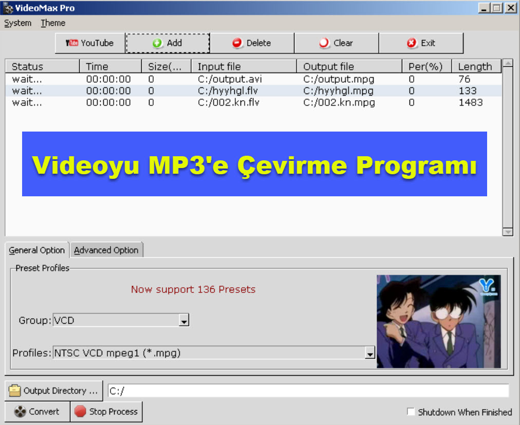 Videoyu Mp3E Cevirme Programi 1
