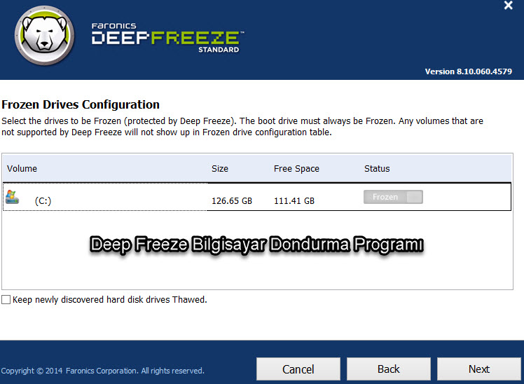 Deep Freeze Bilgisayar Dondurma Programı