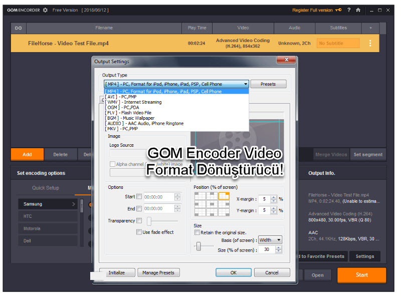 Gom Encoder Video Format Dönüştürücü!