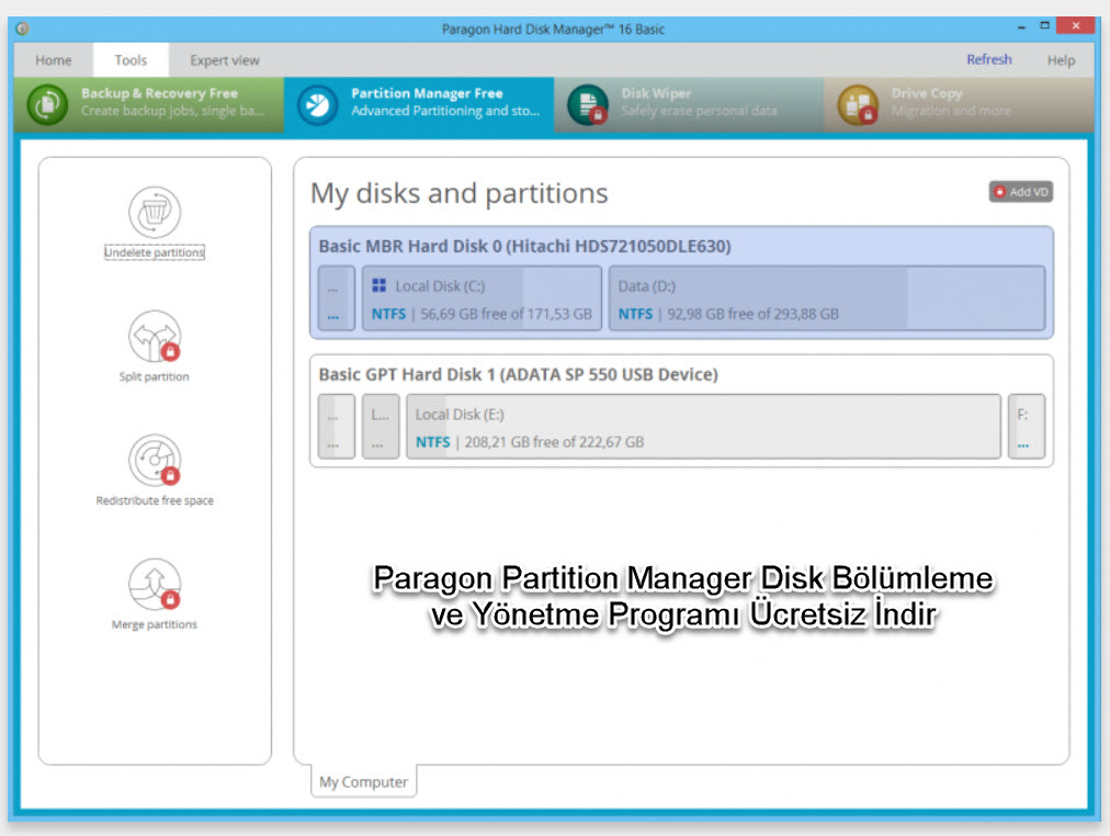 Paragon Partition Manager Disk Bölümleme Ve Yönetme Programı Ücretsiz İndir