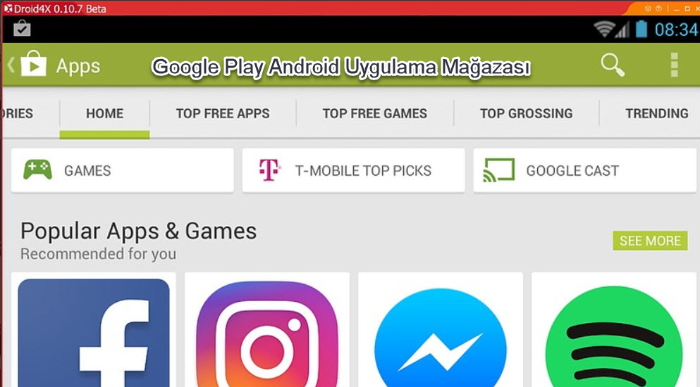 droid4x Google Play Android Uygulama Mağazası