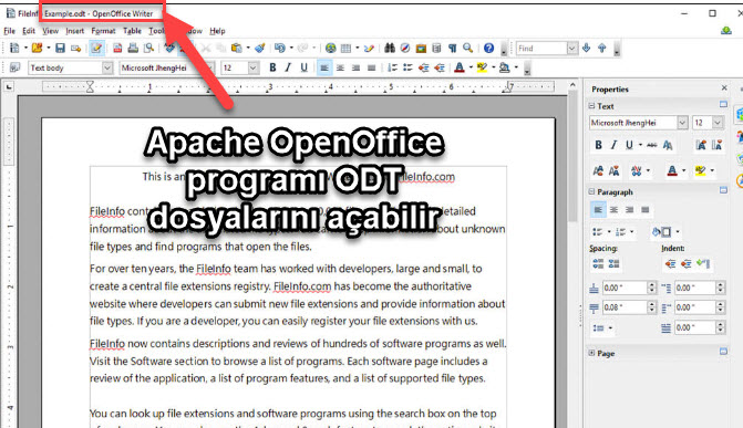 Apache Openoffice Programı Odt Dosyalarını Açabilir