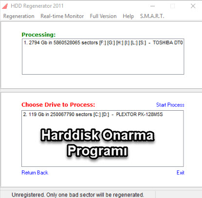 Hdd Regenerator Harddisk Onarma Programı
